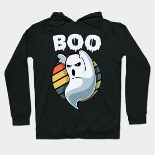 Ghost - Boo Cute Halloween Ghost Retro Vintage Hoodie